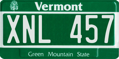 VT license plate XNL457
