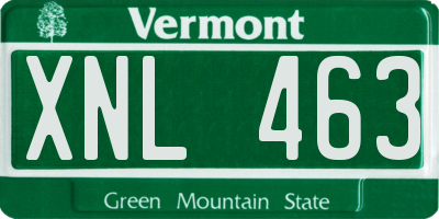 VT license plate XNL463