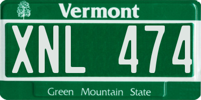VT license plate XNL474