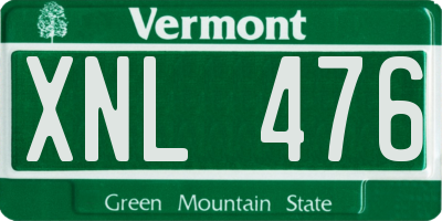 VT license plate XNL476