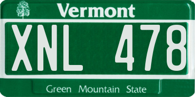 VT license plate XNL478