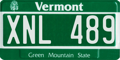 VT license plate XNL489