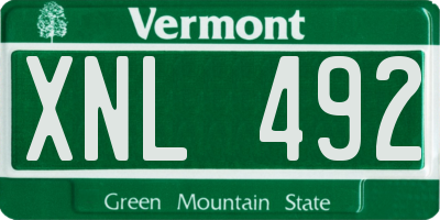 VT license plate XNL492