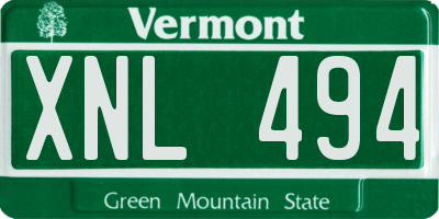 VT license plate XNL494