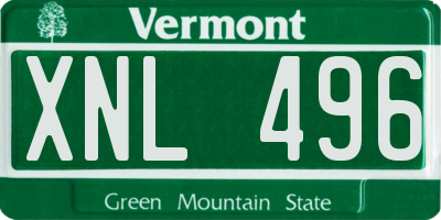 VT license plate XNL496