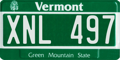 VT license plate XNL497