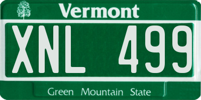 VT license plate XNL499