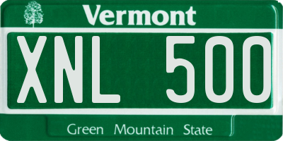 VT license plate XNL500