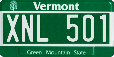 VT license plate XNL501