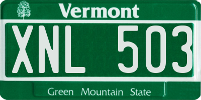 VT license plate XNL503