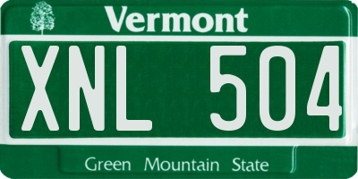 VT license plate XNL504
