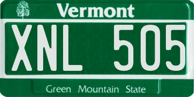 VT license plate XNL505