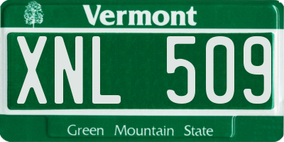 VT license plate XNL509