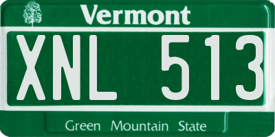 VT license plate XNL513