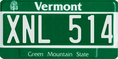 VT license plate XNL514