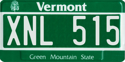 VT license plate XNL515