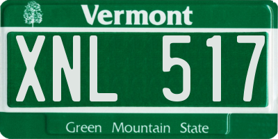 VT license plate XNL517