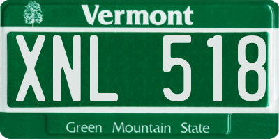 VT license plate XNL518