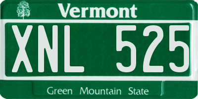 VT license plate XNL525