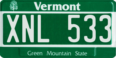 VT license plate XNL533