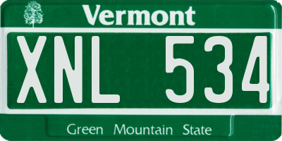 VT license plate XNL534