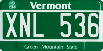 VT license plate XNL536