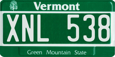 VT license plate XNL538