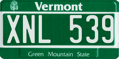 VT license plate XNL539