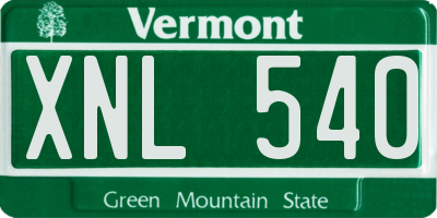 VT license plate XNL540