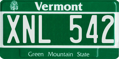 VT license plate XNL542