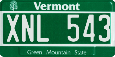 VT license plate XNL543
