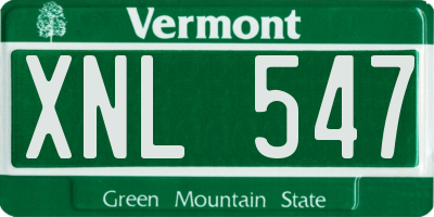 VT license plate XNL547