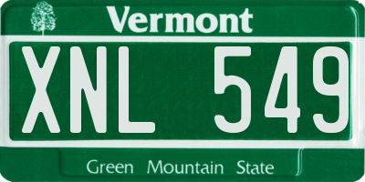 VT license plate XNL549