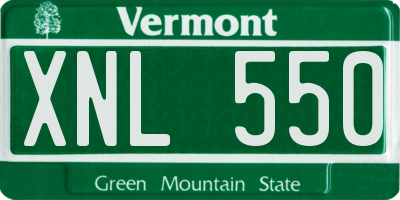 VT license plate XNL550