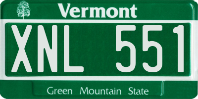 VT license plate XNL551