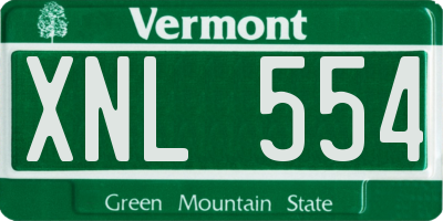VT license plate XNL554