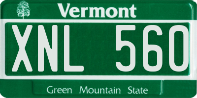 VT license plate XNL560