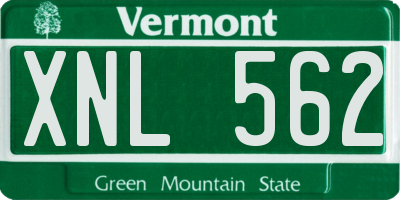 VT license plate XNL562