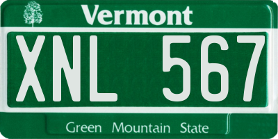 VT license plate XNL567