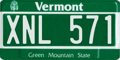 VT license plate XNL571