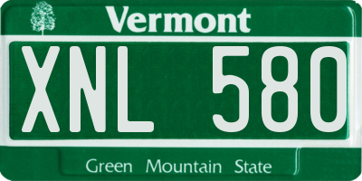 VT license plate XNL580