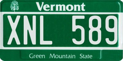 VT license plate XNL589