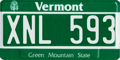 VT license plate XNL593