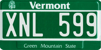 VT license plate XNL599