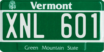 VT license plate XNL601