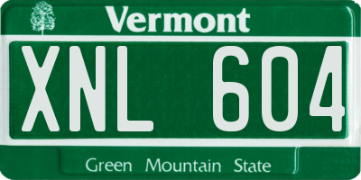 VT license plate XNL604