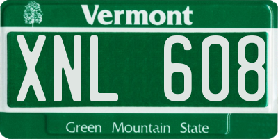 VT license plate XNL608