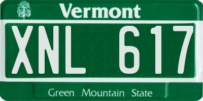 VT license plate XNL617