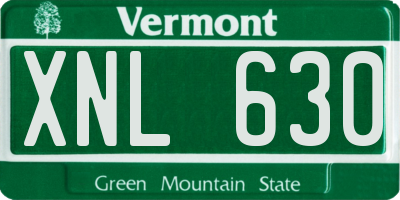 VT license plate XNL630
