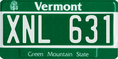 VT license plate XNL631